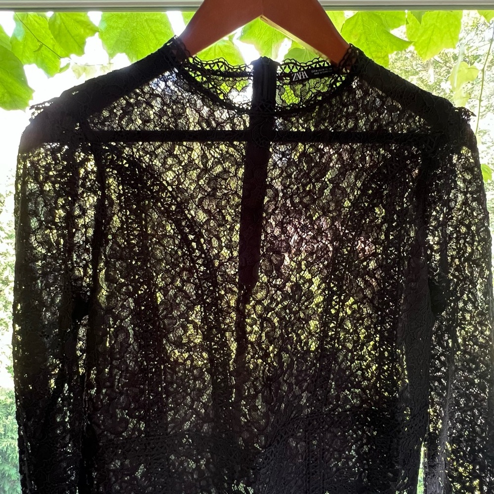 Zara Black Lace Blouse